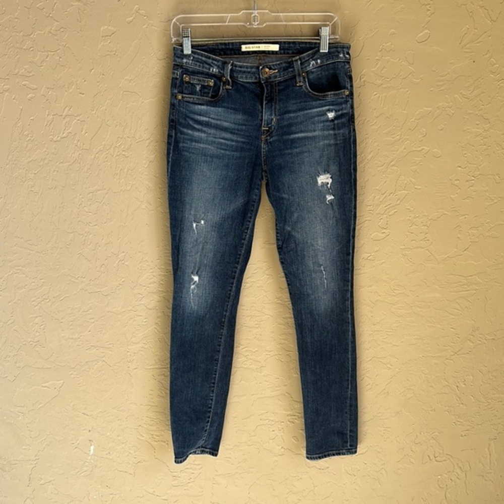 Big Star Blue Maddie Skinny‎ Jeans with Distressed Details size 27